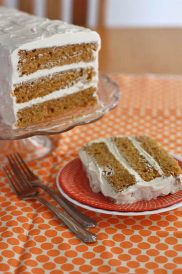Pumpkin Cake with Dreamy Brown Sugar Frosting // One Lovely Life