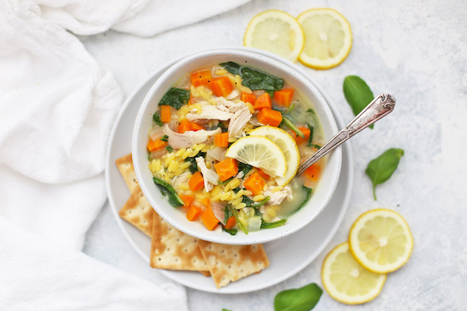 Gluten Free Lemon Chicken Orzo Soup - This is such a yummy twist on chicken noodle soup! 