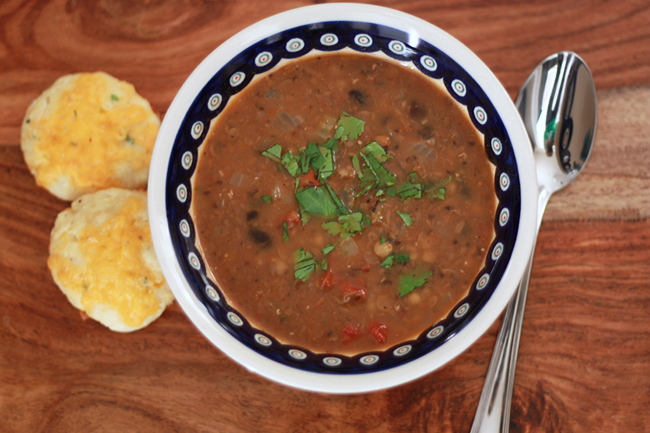 smokey black bean and lentil soup (gf, df, v)