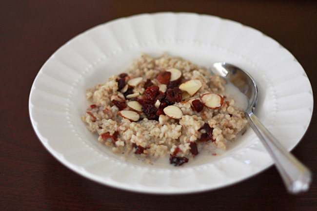 cherry almond steel-cut oatmeal (gf, df, v)