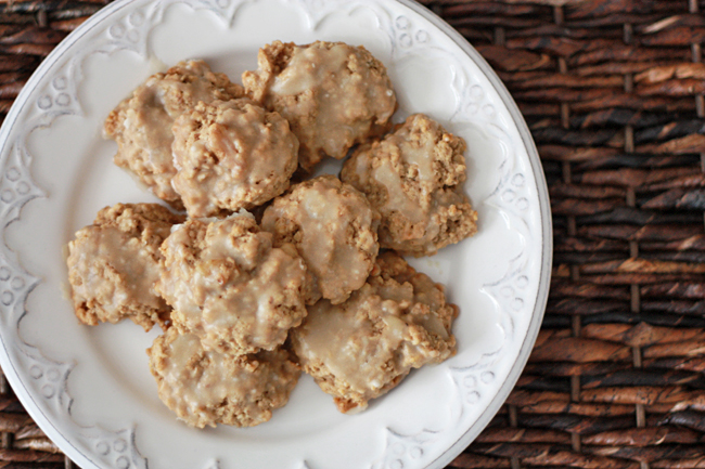 Loaded Oatmeal Cookies with Brown Butter Glaze // One Lovely Life