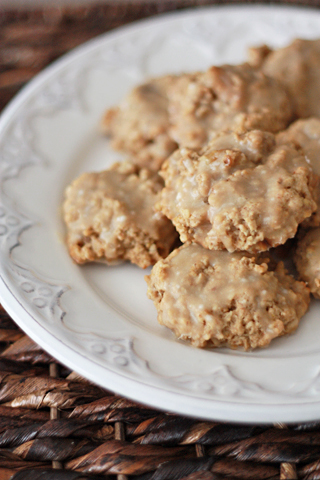 Loaded Oatmeal Cookies with Brown Butter Glaze // One Lovely Life