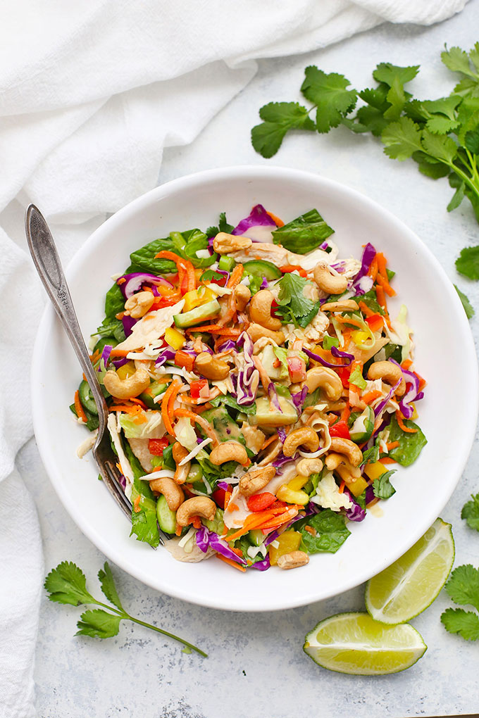 Thai Chopped Salad with Peanut Sauce Drizzle from One Lovely Life