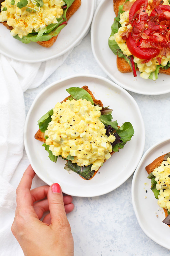 Classic Egg Salad on Toast from One Lovely Life