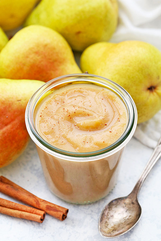 Slow Cooker Spiced Pear Sauce from One Lovely Life