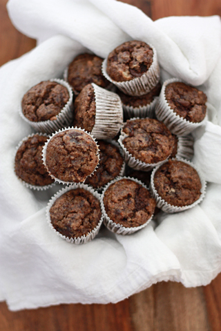 Grain Free Chocolate Mini Muffins // One Lovely Life