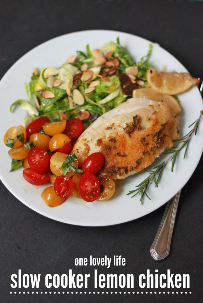 Slow Cooker Lemon Chicken (Paleo, Whole 30 approved) // One Lovely Life