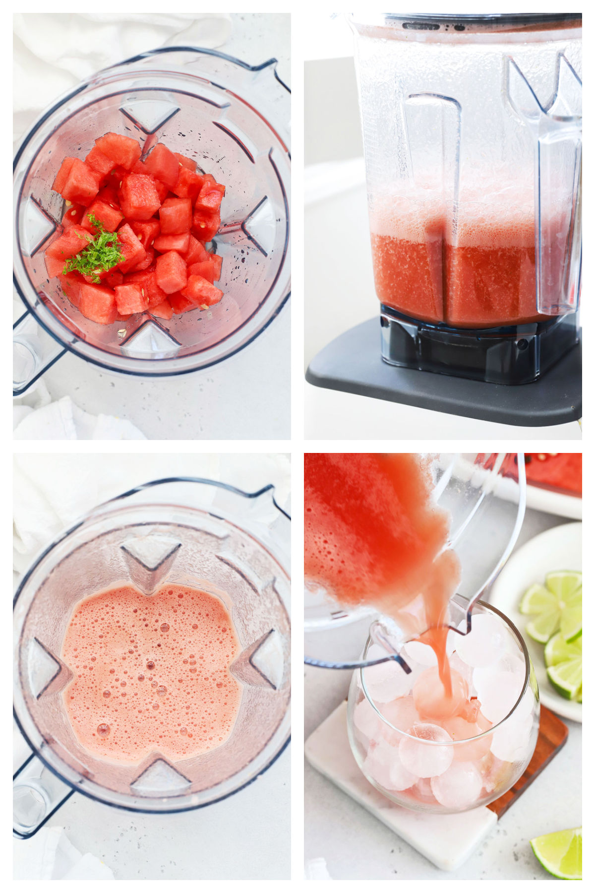 making watermelon refresher drink