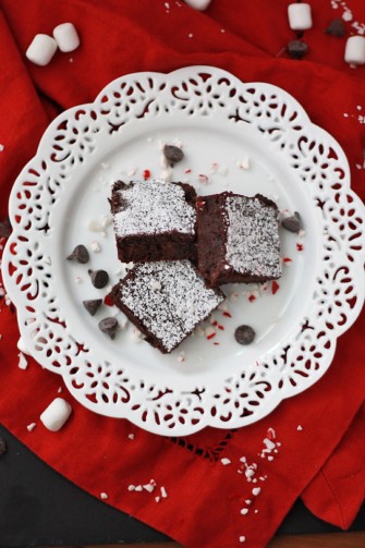 Gluten Free Peppermint Truffle Brownies // One Lovely Life
