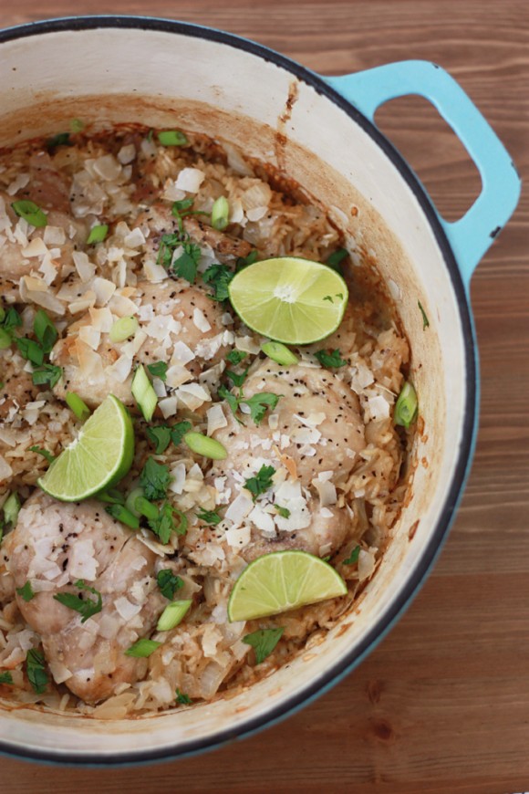 One Pot Coconut Chicken and Rice // One Lovely Life