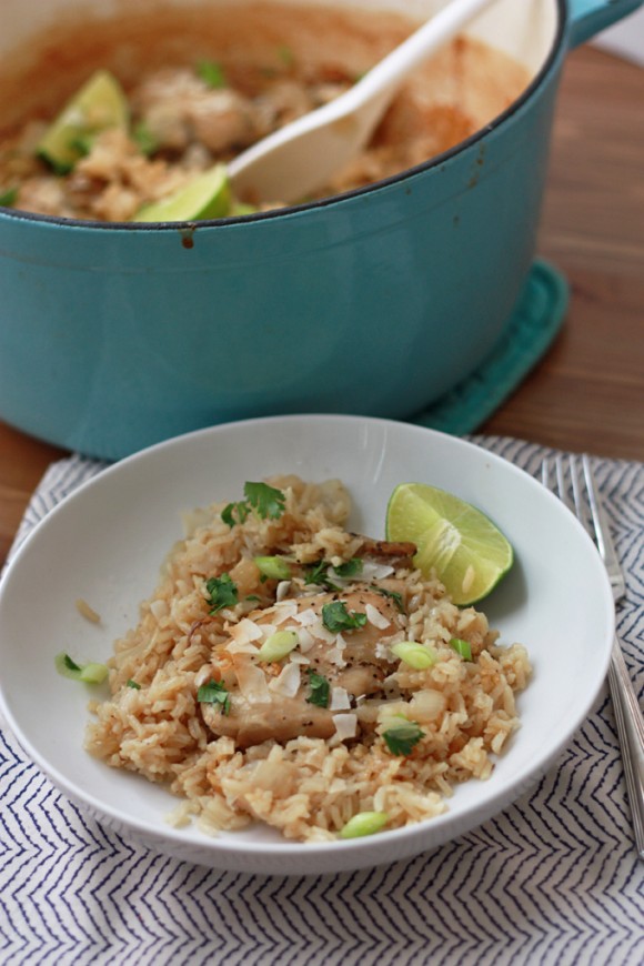 One Pot Coconut Chicken and Rice // One Lovely Life