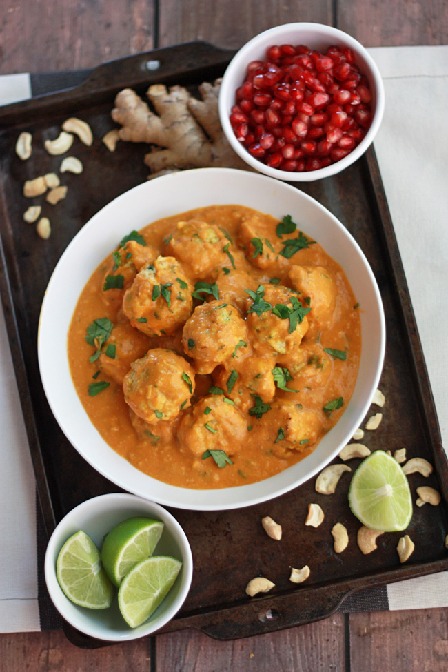 Whole30 Thai Pumpkin Curry with Chicken Zucchini Meatballs // One Lovely Life