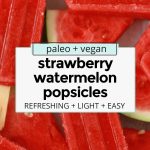 bright red strawberry watermelon popsicles on a white background