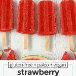 bright red strawberry watermelon popsicles on a white background