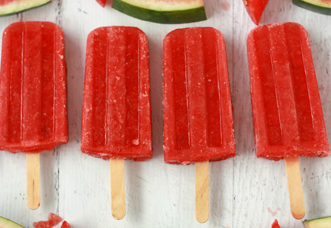 Strawberry Watermelon Popsicles from One Lovely Life
