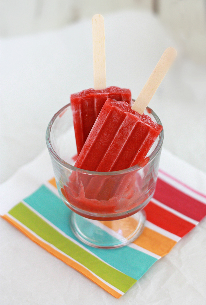 Strawberry Balsamic Popsicles // One Lovely Life