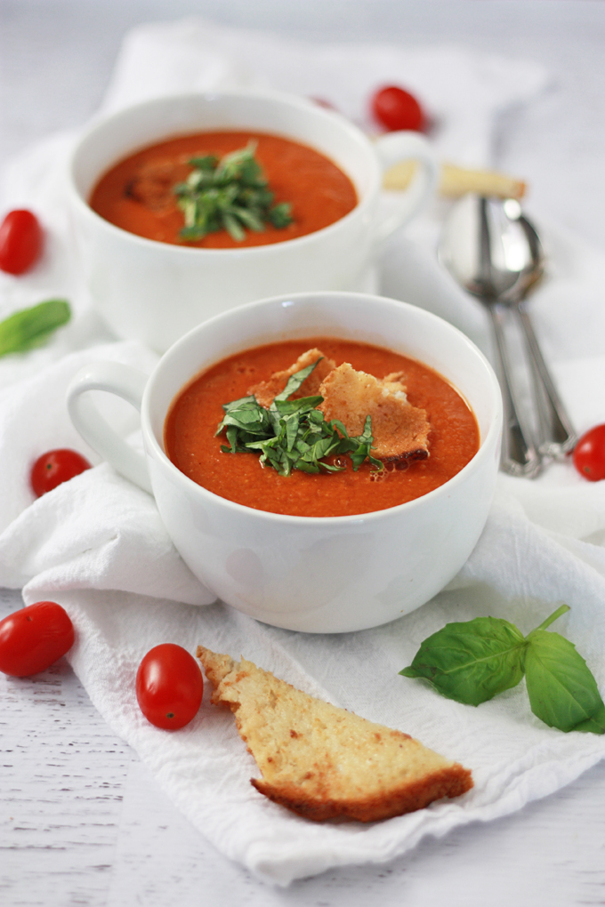 Creamy Tomato Basil Soup (Vegan & Gluten Free!) • One Lovely Life