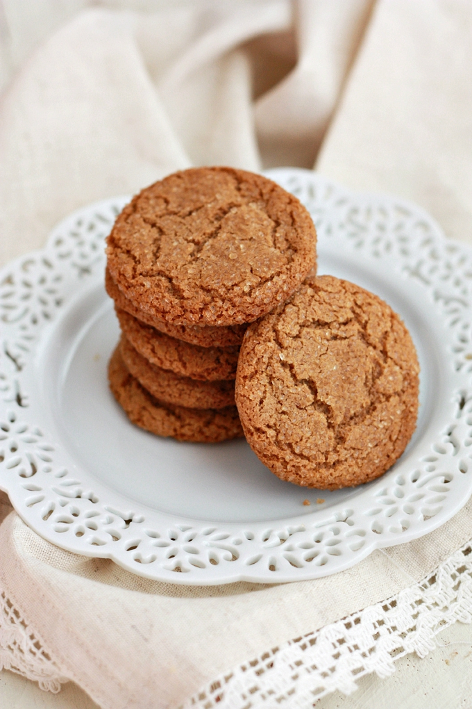Crispy edges and soft in the middle, these Paleo Ginger Cookies are perfection! from www.onelovelylife.com