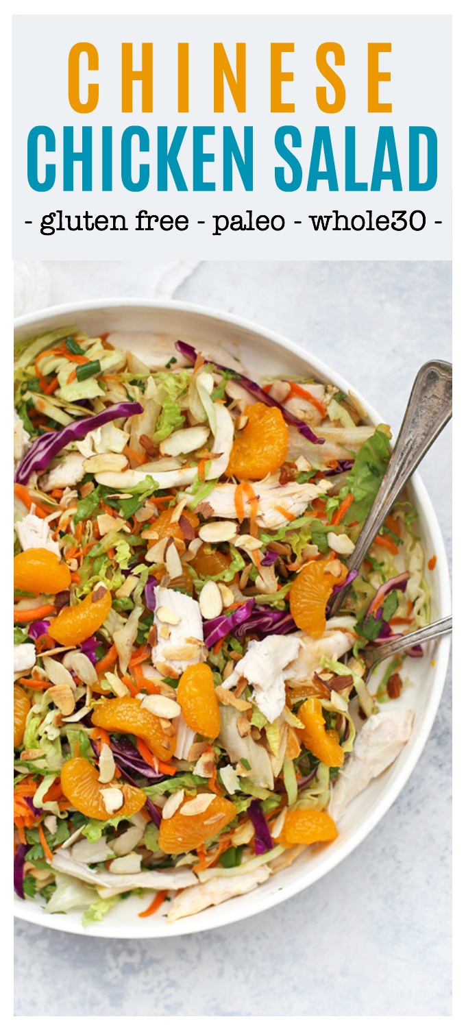 Chinese Chicken Salad - It might not be authentic, but we love the fresh flavors, satisfying crunch, and gorgeous colors of this potluck and picnic favorite! Gluten free, paleo, and whole30 friendly!