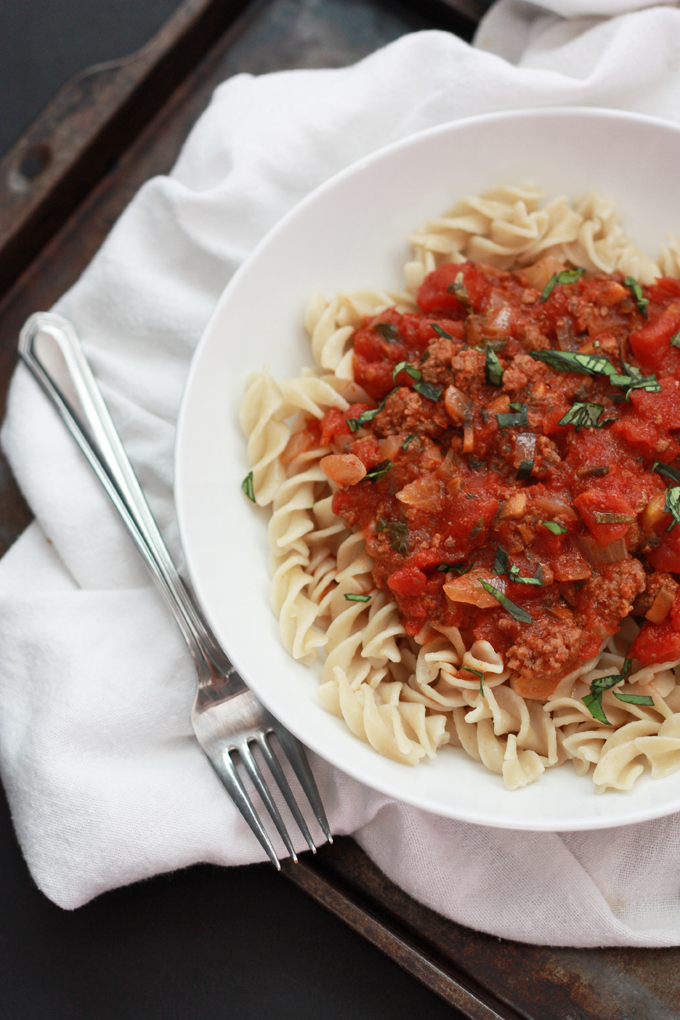 An easy, delicious dinner - Slow Cooker (or stovetop) Beef and Mushroom Ragu. Awesome on pasta or spaghetti squash. 