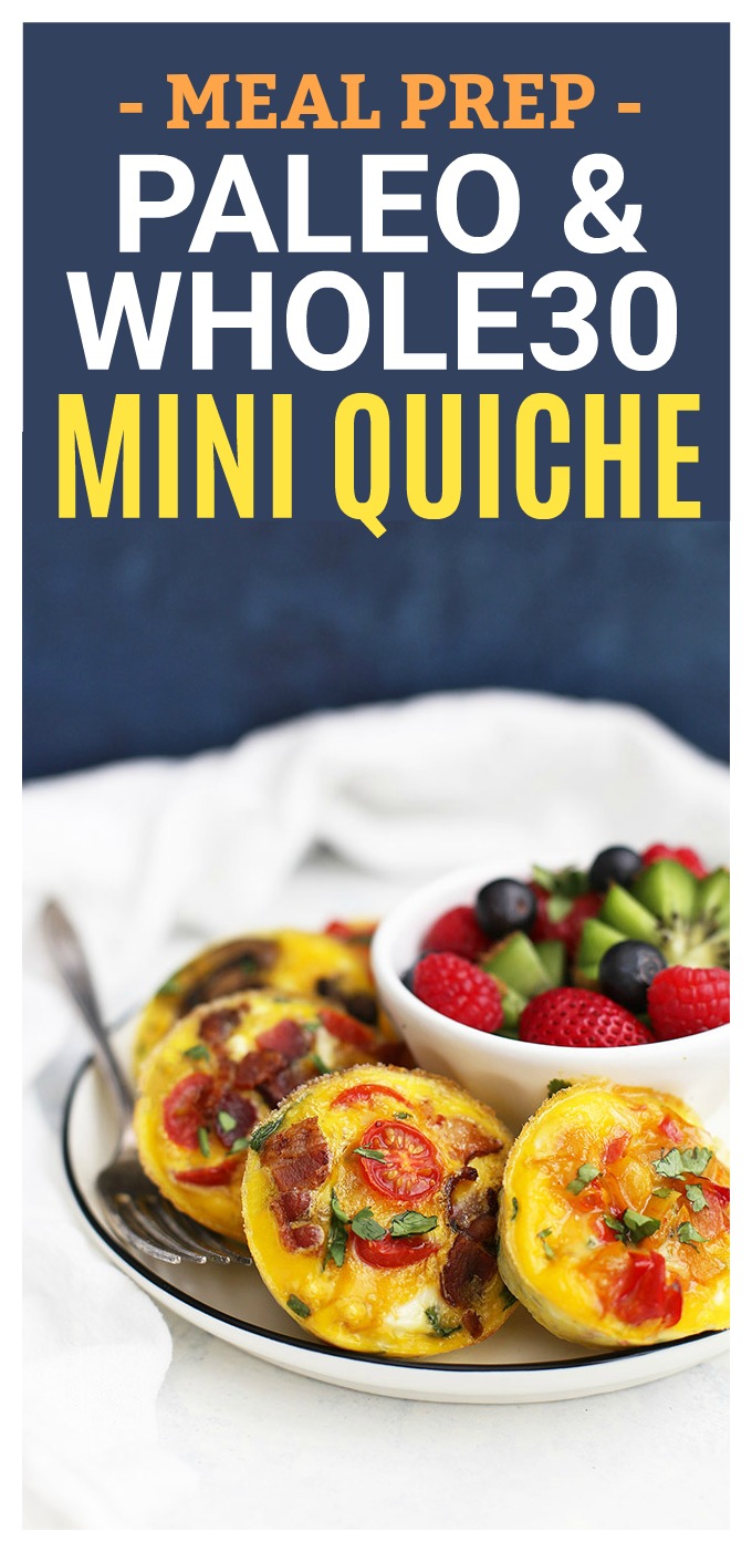 (Whole30 approved!) Paleo Mini Quiche - The perfect meal prep breakfast or lunch on the go. 