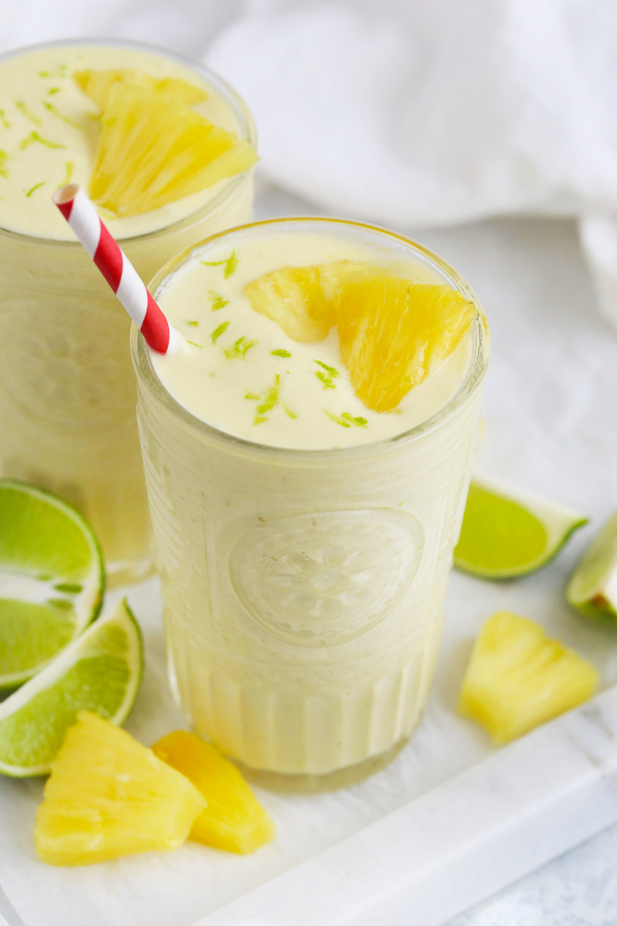Paleo or Vegan Pineapple Coconut Lime Smoothie from One Lovely Life