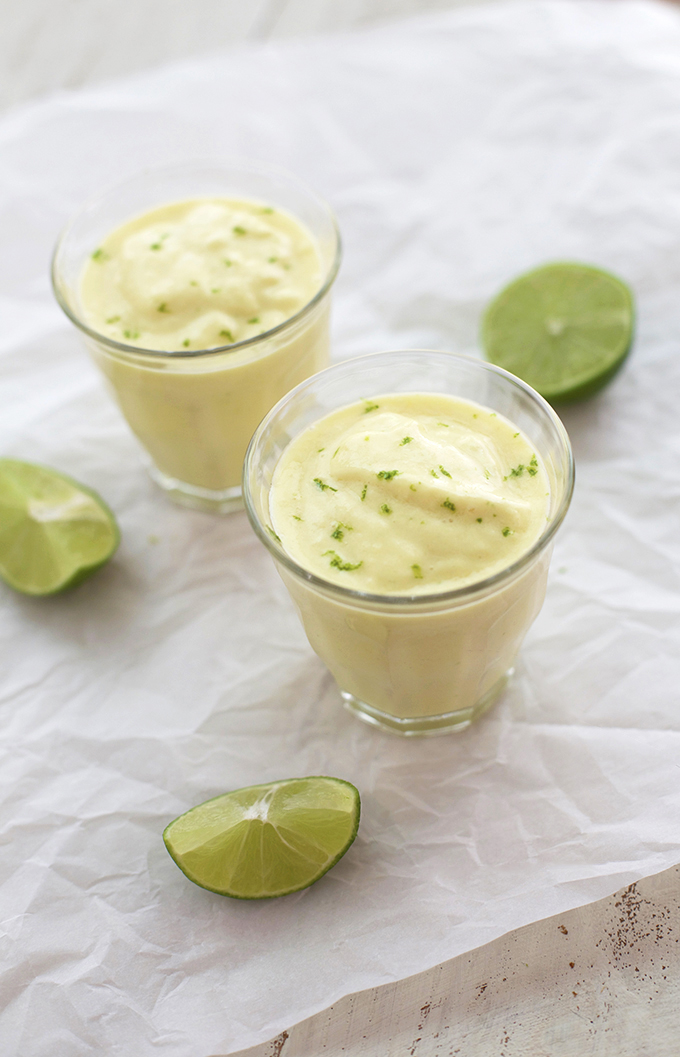 Tropical tang meets creamy coconut in this Pineapple Coconut Lime Smoothie. (GF + Vegan)