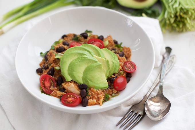 Enchilada Quinoa Bowls are as easy as they are delicious. (Gluten free) 