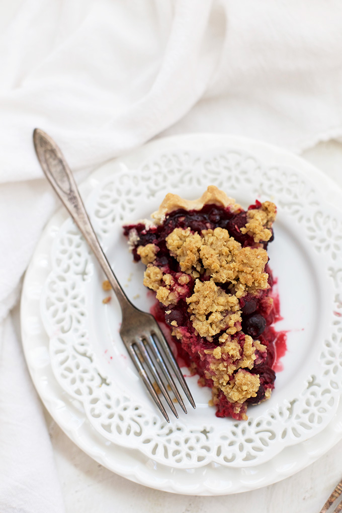 Triple Berry Crumble Pie - Just as perfect in summer as it is on the Thanksgiving table. (Gluten free and traditional versions!)