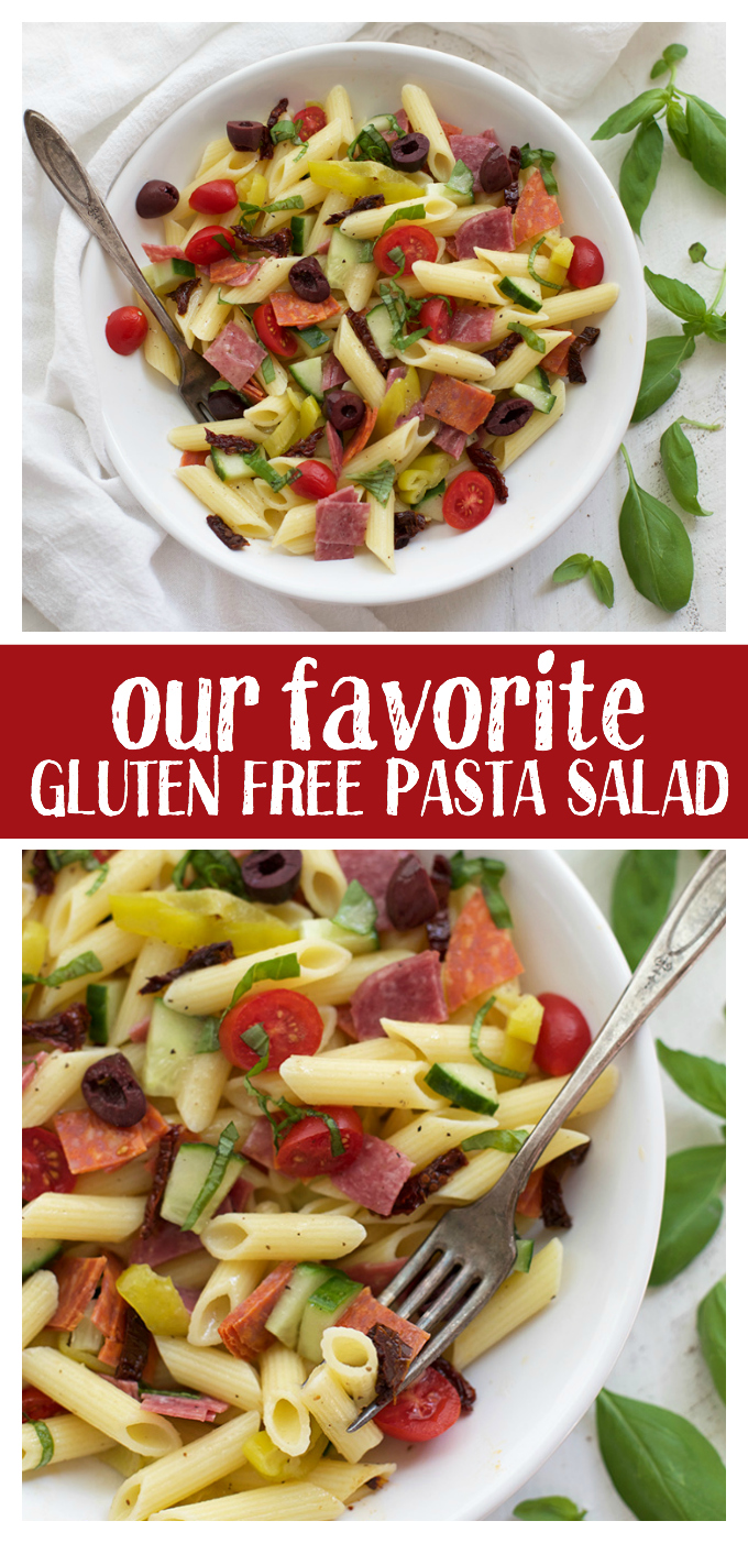 This pasta salad is a gluten free, dairy free makeover of one of my favorite childhood side dishes. Whether you have food intolerances or not, this is a good one! 