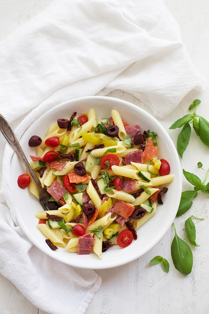 This pasta salad is DELICIOUS and it's so easy to customize. 