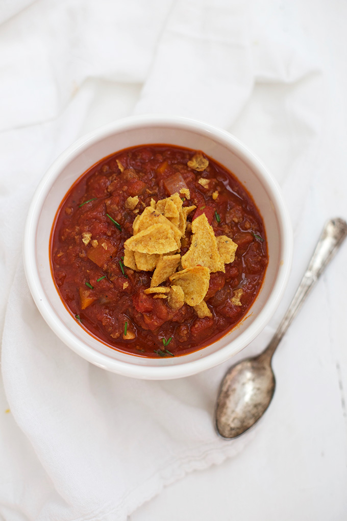 This is our favorite classic chili. Plenty of flavor and just spicy enough. (Plus, you can make it in a slow cooker!) 