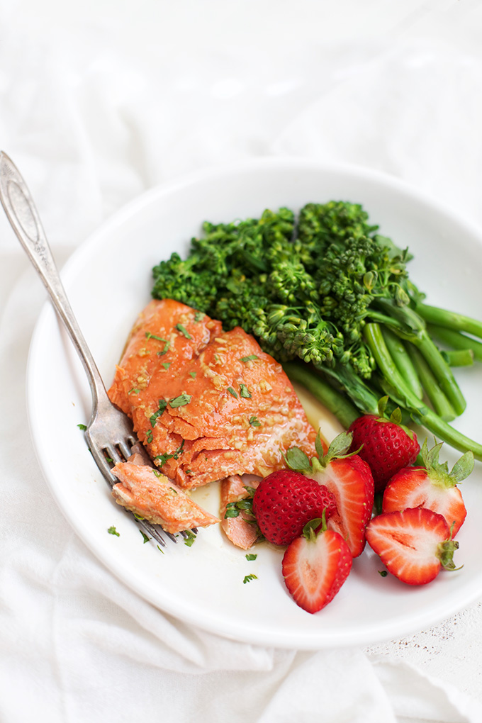 This Honey Garlic Salmon can be made from ingredients in your pantry. Done in just a few minutes and it's DELICIOUS! (Gluten free, paleo)