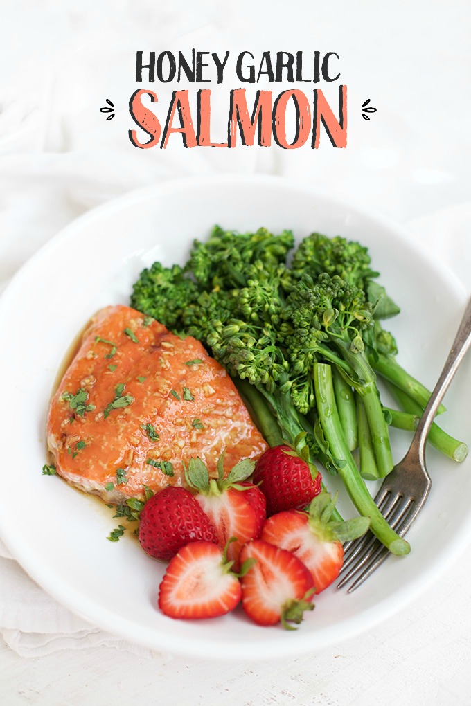Simple Honey Garlic Salmon is nice enough for company but easy enough for a weeknight. (Gluten free & Paleo!)