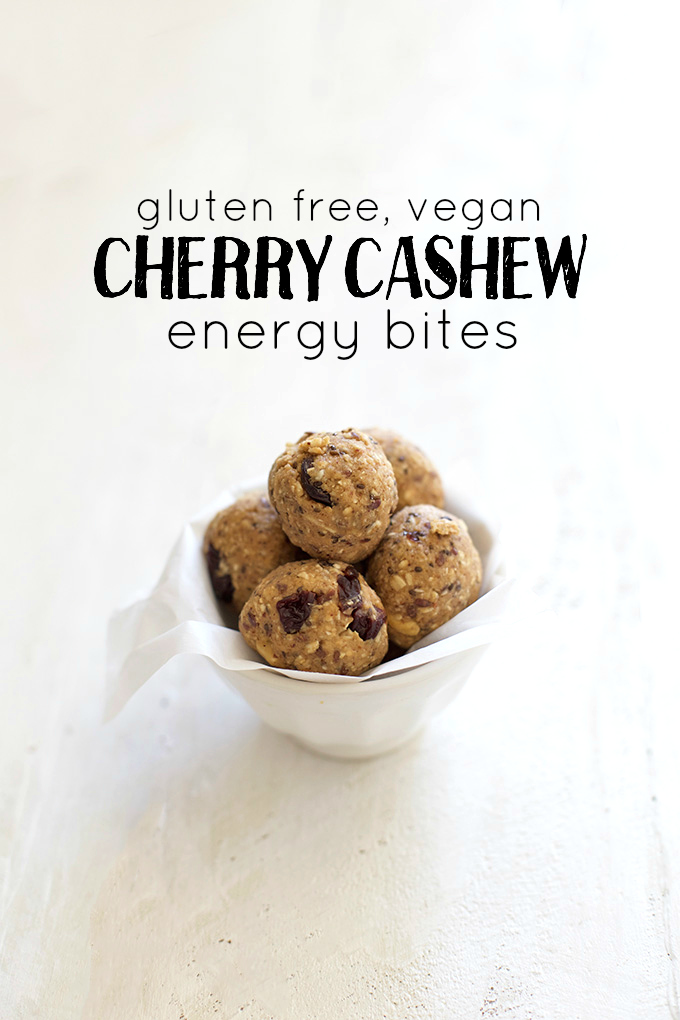 Cherry Cashew Energy Bites - These are gluten free, vegan, and awesome!