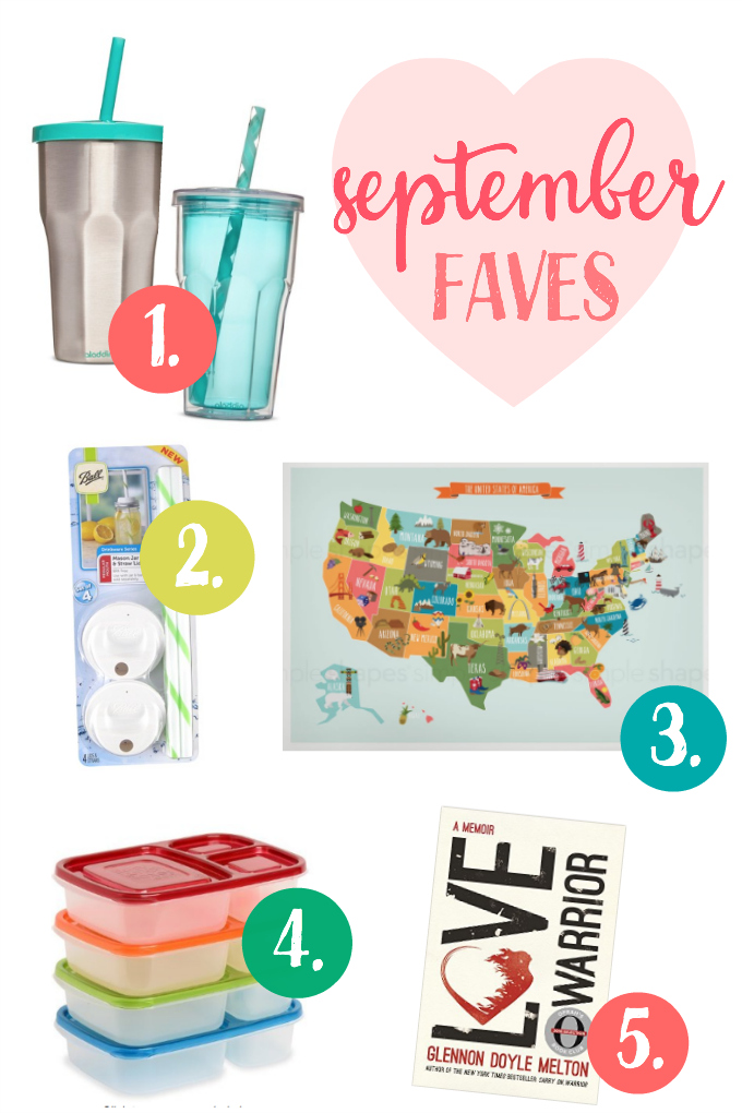 September Favorites! - The best cup for smoothies on the go, a cute map for our playroom, an amazing book, and more! 