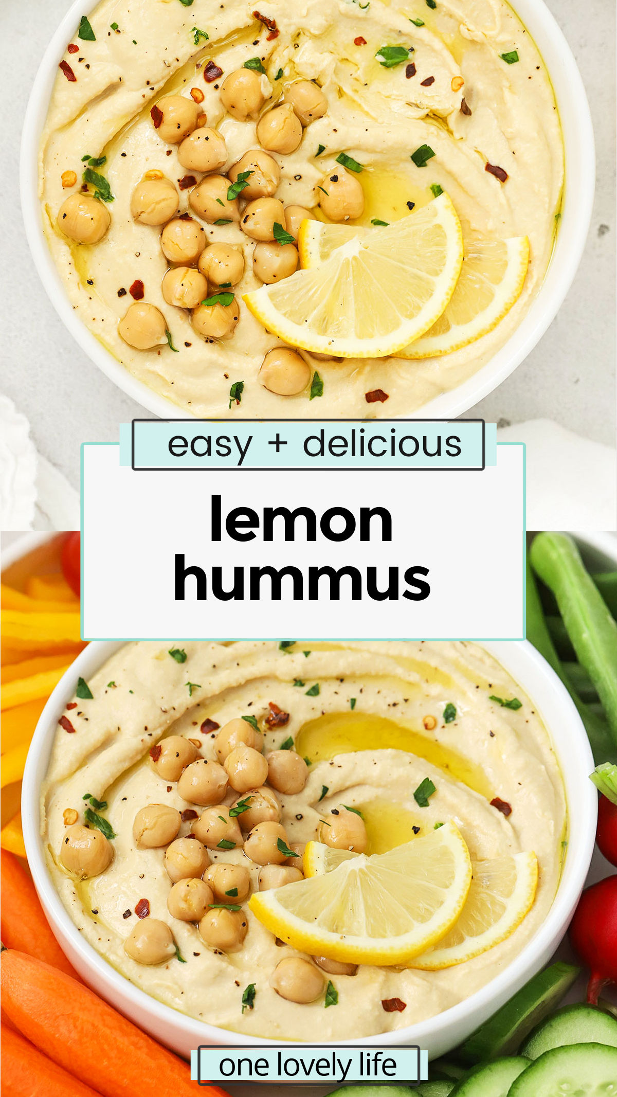 Easy Lemon Hummus Recipe (Made in 5 Minutes!)