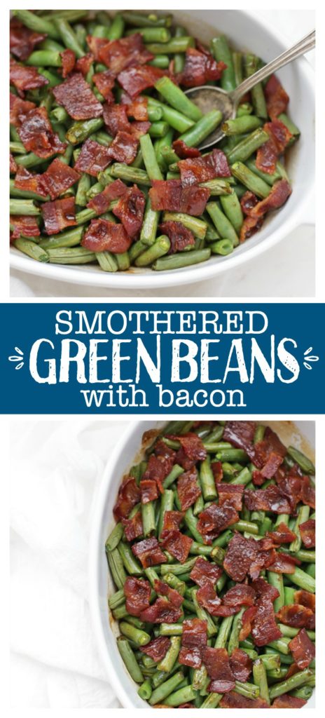 Smothered Green Beans with Bacon • One Lovely Life