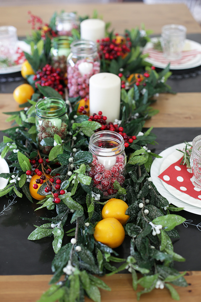 Christmas Tablescape - I love the mix of colors and textures. So festive and happy! 
