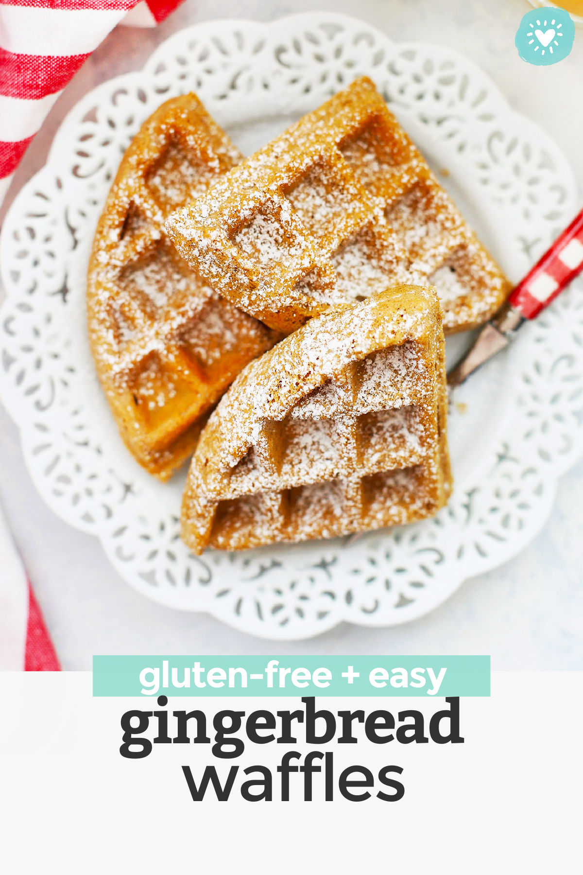 Gluten Free Gingerbread Waffles - crispy exterior, fluffy interior, and perfectly spiced. The perfect holiday breakfast! (Gluten free, dairy free)// gluten free Holiday breakfast // gluten free Christmas breakfast // gluten free waffles recipe // #waffles #gingebread #glutenfree #brunch #breakfast