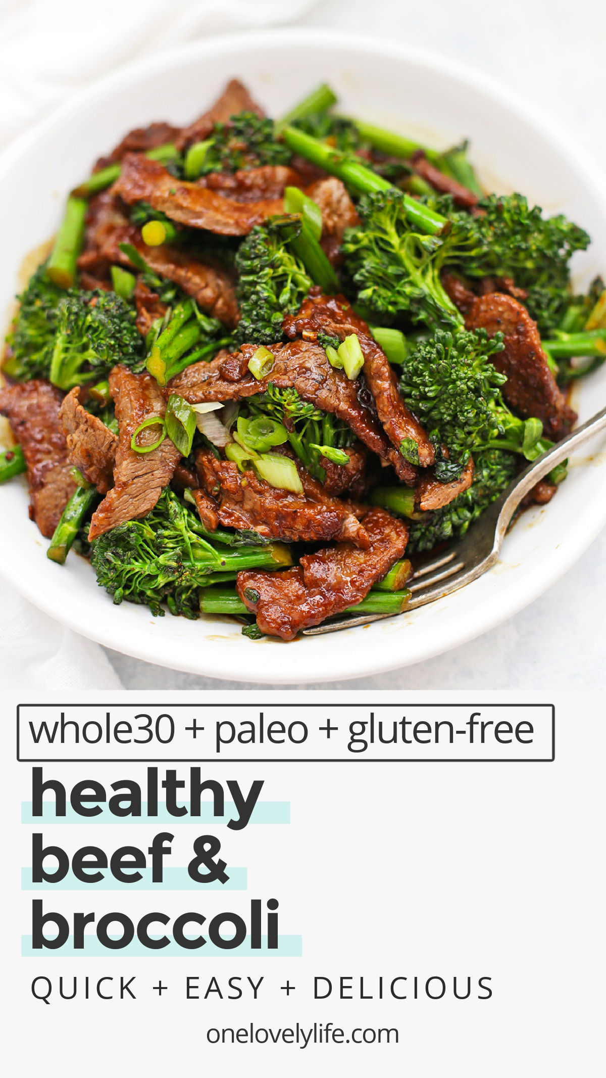 Healthy Beef and Broccoli - This take-out favorite is so easy to make at home and--BONUS--it's paleo, gluten free, and Whole30 approved! // paleo beef and broccoli // whole30 beef and broccoli, low carb beef and broccoli // beef and broccoli recipe // healthy stir fry // quick dinner // healthy dinner // whole30 dinner // paleo dinner // healthy beef recipe