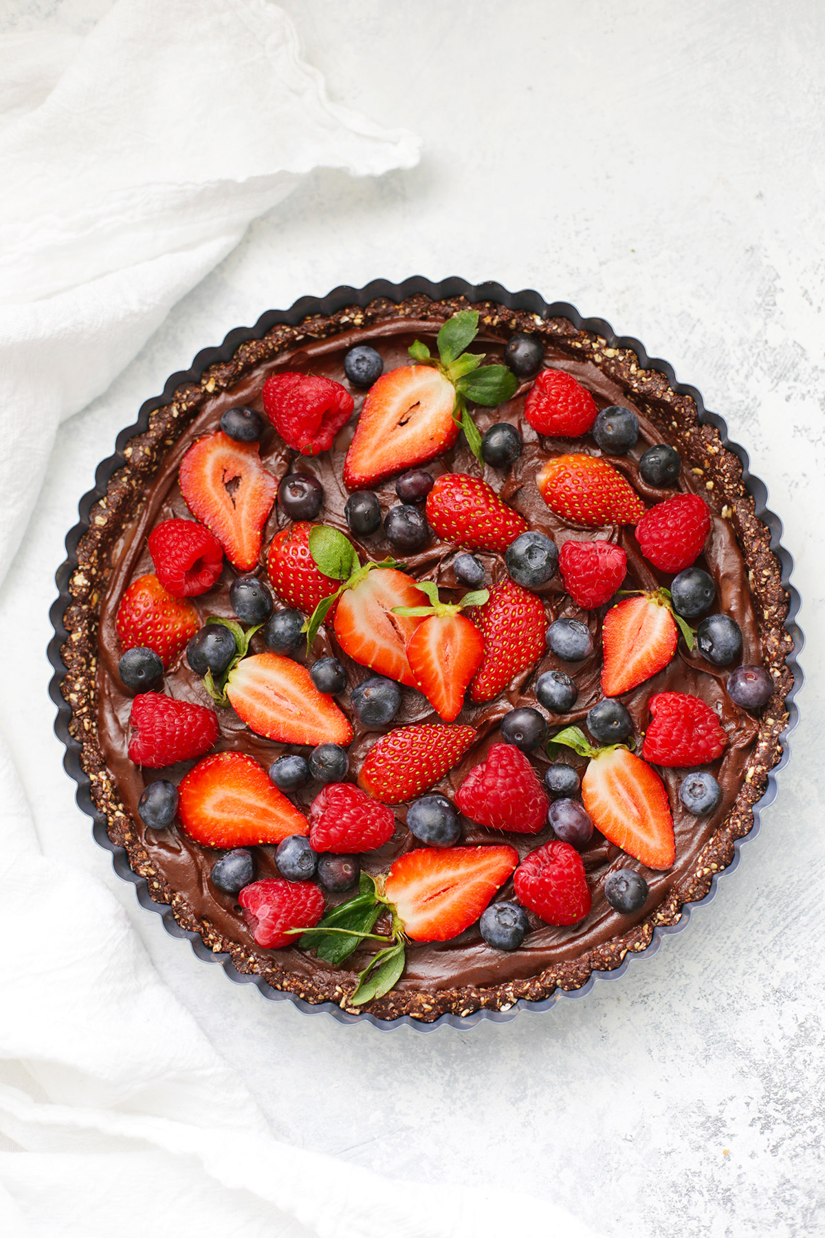No Bake Chocolate Berry Tart from One Lovely Life