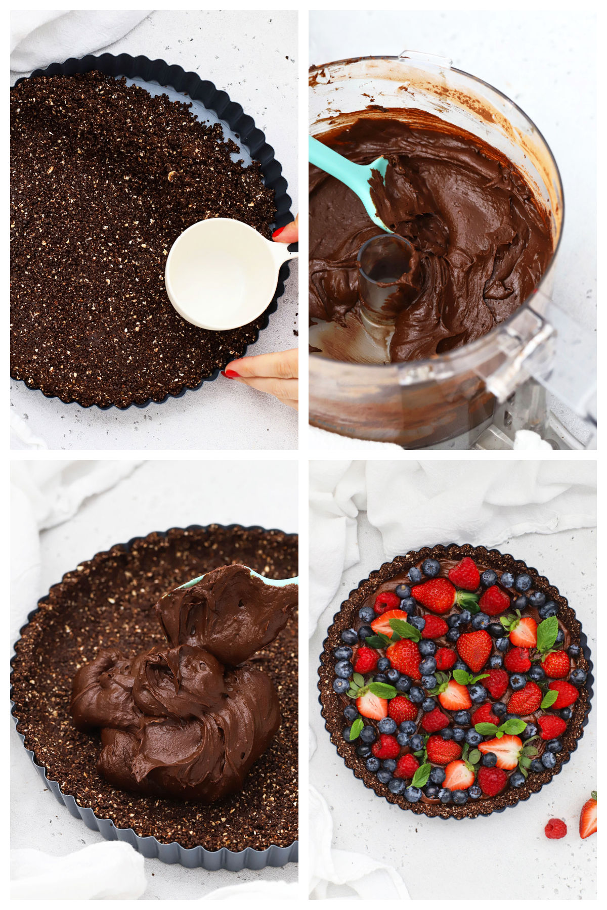 Making chocolate berry tart step by step