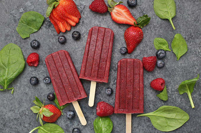 Superfood Mixed Berry Popsicles - These smoothie popsicles are on repeat all year round. My kids LOVE them!