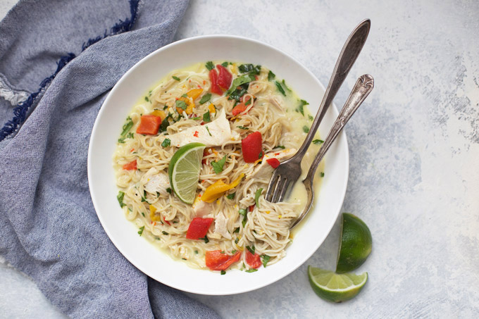 Thai Curry Noodle Bowls - On the table in no time! (gluten free and amazing!) 
