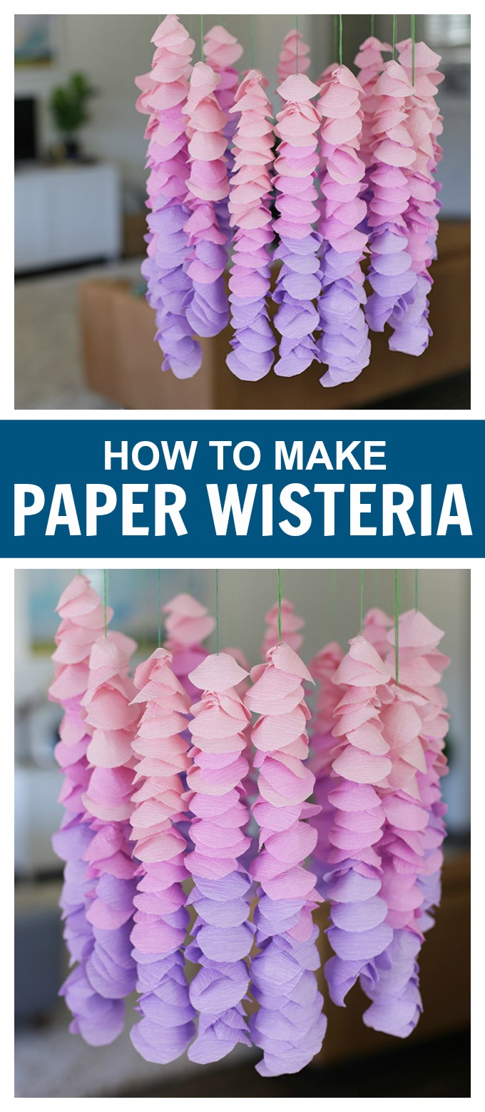 How to Make Paper Wisteria - The easiest spring or Easter decoration, or the sweetest nursery decor. (So easy and inexpensive!) 