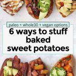 6 kinds of stuffed baked sweet potatoes