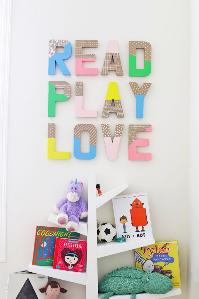 How to Make Colorful Wall Letters - These are so easy and inexpensive! 