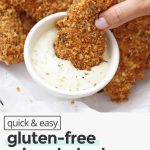 crispy baked gluten-free chicken tenders with ranch dipping sauce
