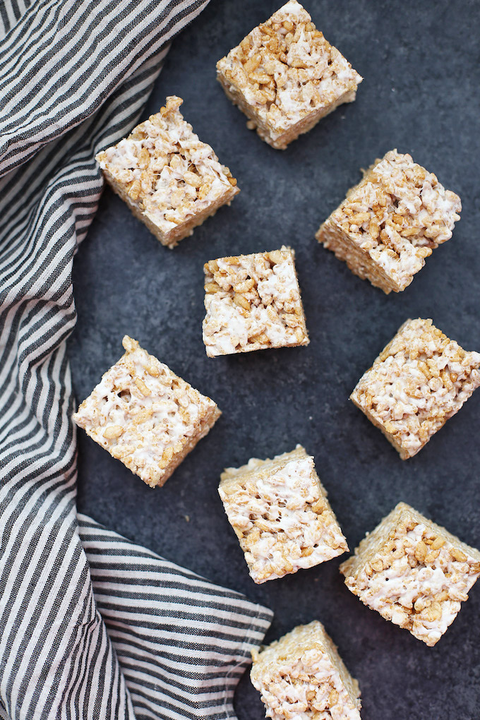 Toasted Marshmallow Rice Krispies Treats - Everything you love about the classic but BETTER! (Gluten Free, Dairy Free, and Vegan Friendly!) 